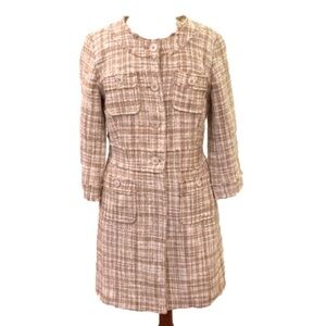 Talbots Boucle Woven Tweed Button Down Duster Overcoat Blazer Lagenlook SZ 4 NWT